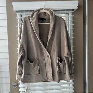 Women's Taupe boho button Jacket